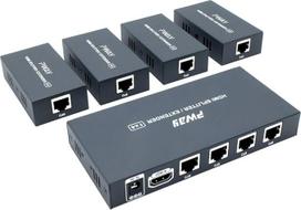 PW-HT226P4(POC) 1X4 prievadų HDMI plėstuvas Splitter Ultra HD 1080P be vėlavimo 165 pėdų (50 m) per CAT5/5e/6/7 kabelį