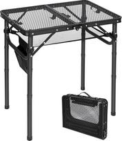 REDCAMP Stovyklavimo sulankstomas stalas Lauko lengvas aliuminio nešiojamas maisto gaminimo BBQ Metalinis BBQ lengvai surenkamas su reguliuojamomis kojomis Juodas 60cm x 40cm