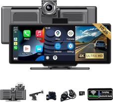 SCUMAXCON Wireless Carplay Auto Auto Auto 10,26 colių autoradio Airplay 4K Dashcam Loop Recording IPS jutiklinis ekranas GPS navigacija Bluetooth AUX USB FM Multimedian Lagger