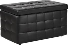 Šiuolaikinis Tufted Ottoman Miegamojo suoliukas Sandėliavimo skrynia Juoda dirbtinė oda Mičiganas