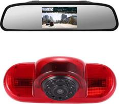 Stabdžių žibintų kameros kampo reguliavimas Stabdžių žibintų atbulinės eigos kamera su 4,3 colių LCD veidrodžio monitoriumi, skirta "Opel Vivaro Surf Concept/Combo/Vauxhall/Trafic/Fiat Talento/Nissan Primastar Van