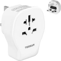 TESSAN adapteris Anglija Vokietija kištukas, 4 in 1 kelionės adapteris JK su 2 USB C ir 1 USB A, kištukinis lizdas Anglijoje 2500 W, maitinimo adapteris iš JK į ES, G tipo kelionės kištukas Airijai, Škotijai, baltos spalvos