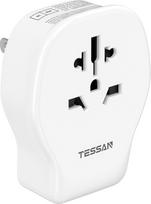 TESSAN adapteris JAV Vokietijos kištukas, 4 in 1 kelioninis adapteris JAV su 2 USB C ir 1 USB A, 1250 W kištukinis lizdas JAV, maitinimo adapteris Meksika, JAV kištukinis adapteris į ES, skirtas Kanadai, Kosta Rikai, baltos spalvos