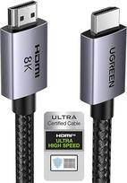 UGREEN HDMI 2.1 kabelis 10K 8K 60Hz 4K 240Hz 165Hz 144Hz 144Hz 120Hz 48Gbps didelės spartos, HDMI kabelis 2.1 Ultra HD eARC HDR 10+ HDCP Dolby Vision VRR Suderinamas su "Mac Mini M4/PS5/Xbox Series X/Laptop" (5M)