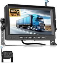 VECHTEL 1080P belaidė atbulinės eigos kamera, monitorius su 7 colių IPS ekranu sunkvežimiams, autobusams, furgonams, nameliams ant ratų, visureigiams, karavanams, IP68 vandeniui, naktinio matymo, "pasidaryk pats" gairės