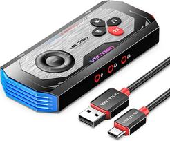 VENTION USB 7.1 garso kortelė Išorinis žaidimų DAC, 7.1 virtualus erdvinis garsas, 24bit/192KHz, RGB apšvietimo sistema, žaidimų garso stiprintuvas, suderinamas su PS5, PS4, Xbox One, Switch, PC, ausinėmis