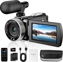 Vmotal Skaitmeninė vaizdo kamera 4K 48MP nuotrauka/4K 60fps vaizdo įrašymo įrenginys Pradedančiųjų vaizdo kamera, skirta "Vlogging Youtube" su 2 baterijomis / išoriniu mikrofonu / SD kortele / nuotoliniu valdymu