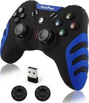 VooFun PC Controller, Wireless PS3 Controller PC Gamepad mit Hall Effekt Joystick, Dual-Vibration, Gaming Controller für PC Windows 7/8/10/11, PS3, Steam, Android Smart TV, TV Box, Raspberry Pi, Blau