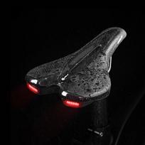 Dviračių plento MTB dviračio balnelio sėdynė su įspėjamuoju galiniu žibintu USB įkrovimas kalnų dviračių lenktynių PU kvėpuojanti minkšta sėdynės pagalvėlė