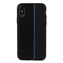 MOTO CARBON Samsung Galaxy A6 Plus 2018 dėklas telefonui juodos spalvos su dėklas telefonui mėlynos spalvos virvele