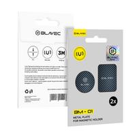 Blavec magnetinio laikiklio plokštelė BM-01 rinkinys 2 vnt apvali (40mm) stačiakampė (40x58mm) carbon