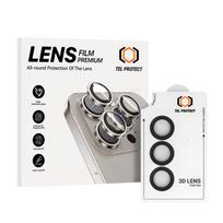 Grūdintas stiklas Tel Protect 3D Lens skirtas Samsung Galaxy S23 black (objektyvui 3 vnt)
