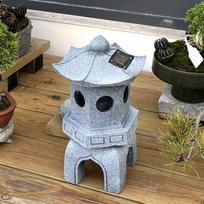 Mini pagodos sodo statula, figūrėlė, amatų derva su saulės šviesa, meno ornamentas, skulptūra dekorui