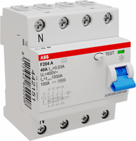 4P A 40A 30mA Residual Current Circuit Breaker (RCCB) F204 A-40/0.03-L 2CSF204123R1400 | 8012542820208