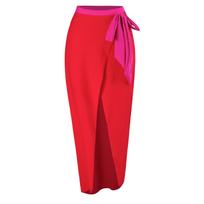 New Solid Color One-piece Two-piece Swimsuit Women's French Nylon Skirt Swimsuit Set S