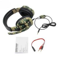 Karinio stiliaus žaidimų ausinės 3,5 mm AUX jungtimi, laidinės ausinės, šaunios žaidimų ausinės su mikrofonu PS4 Xbox One PC Telefonui žalia