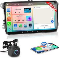 8 branduolių 4+64GB Android 13 automobilinis radijas VW Golf 5 Golf 6 Skoda Polo Passat Tiguan Touran Belaidis Carplay Android automobilis, Hikity 9 colių ekranas Bluetooth automobilinis radijas navigacija atbulinės eigos kamera WiFi FM RDS