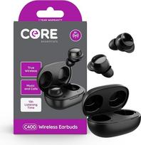 CORE ESSENTIALS C400 Wireless Earbuds | Schwarz | True Wireless Earbuds mit Touch-Steuerung | 15h Hörzeit | Bluetooth V5.2