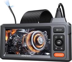 Endoskopo kamera su šviesa, DEPSTECH 1080P dvigubo objektyvo endoskopas 5,0 colių IPS ekranas Apžiūros kamera IP67 vandeniui atspari 5 m gyvatės kamera, pramoninė endoskopo vamzdžio kamera Kanalo kamera
