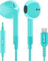 LUDOS Ferox USB C ausinės, 5 metų garantija iPhone 16 15 Pro Max Plus Samsung Galaxy S24 S23 Ultra S22 S22 S21 FE S20 A53 A54, USB C tipo ausinės su mikrofonu "In-Ear" su kabeliu iPad Pro -