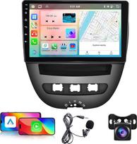Podofo 10,1 Zoll Autoradio für Peugeot 107/Citroen C1/Toyota Aygo, kabelloses Carplay, Android Auto, 8 Core 4G+64G, DSP/Bluetooth/WiFi/Mirror Link/GPS+Rückfahrkamera