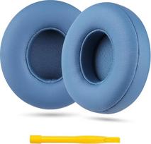 YOCOWOCO Ersatz-Ohrpolster für Beats Solo 4 Wireless On-Ear-Kopfhörer, Solo4 Ohrpolster mit weichem Proteinleder und geräuschisolierendem Memory-Schaum (Schieferblau)
