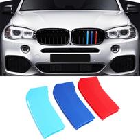 3vnt automobilio priekinių grotelių apdailos buferio dangčio juostelė 3D M stiliaus dangtelio lipdukai, skirti BMW X5 serijos F15 2014-2018 auto X5  F15 (14-18)