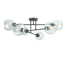 Sietynas ant stulpo VASCO 6xE27/60W/230V juoda/permatoma