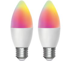 KOMPLEKTAS 2x LED RGBW Reguliuojama lemputė MESH Išmanus C37 E27/6,5W/230V 2700-6500K - Aigostar