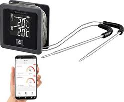 "Rosenstein & Söhne" orkaitės termometras: Išmanusis grilio ir kepimo termometras, 0-300 °C, "Bluetooth", programėlė (Grilio termometras "Bluetooth", grilio termometras "Android", dovana vyrams)