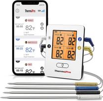 "ThermoPro Bluetooth 5.0" skaitmeninis kepimo termometras Grilio termometras Belaidis mėsos termometras su 4 zondais, skirtas kepsniams, kepimo kameroms, rūkykloms, kepsniams, palaiko "iOS", "Android", veikimo nuotolis iki 150 m