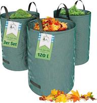 "TTL Garden" 3 x 120 l talpos sodo maišai, savaime pastatomi, 4 rankenos, 150 gsm, itin stabilūs, tvirti ir sulankstomi, konteineriai, lapų maišai žolei, lapams, gyvatvorių ir sodo atliekoms, žaliosioms atraižoms