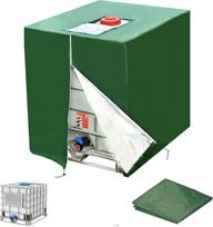 DWcouple IBC rezervuaro dangtelis, vandens rezervuaro dulkėms atsparus apsauginis dangtelis nuo UV spindulių, žalias brezentas vandens rezervuarui 1000L, tinka 1000L IBC rezervuarui, lietaus rezervuarui su užtrauktuku 420D