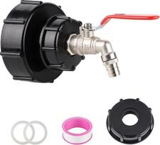 SWAWIS IBC išleidimo čiaupas IBC rezervuarų priedai Vandens rezervuaras S100x8/S60x6 stambus sriegis IBC adapterio rutulinis vožtuvas 3/4 colio žarnos jungties čiaupo adapteris Sodo žarna IBC konteineriui, lietaus kamščiui