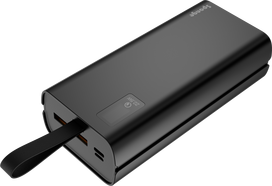 Išorinė baterija SPONGE ENERGY 30000mAh QC, 20W, 2x USB A, 1x USB C, juoda