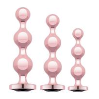 Rosy Gold Metal Butt Plug Set analinių kaiščių rinkinys
