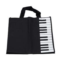 Piano Keys Music Handbag Tote Shopping Bag Dovana juoda/balta