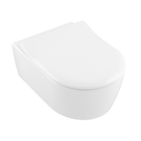 Villeroy&Boch Avento 5656RSR1 Combi DirectFlush pakabinamas klozetas su CeramicPlus danga, su dangčiu