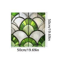 50x50cm Dekoratyvinė stiklo plėvelė Spalvingas langų gėlių lipdukas Nuimamas vintažinis raštas PVC lipdukas Šiuolaikinis dizainas namų dekorui