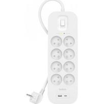 Belkin SurgePlus viršįtampių saugiklis, prailgintuvas, 8 lizdai 2 m bi
