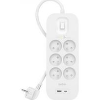 Belkin Belkin SurgePlus viršįtampių saugiklis, prailgintuvas, 6 lizdai 2 m bi