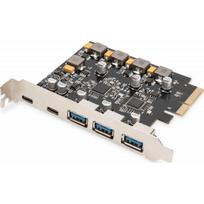 DIGITUS Digitus USB 3.1 PCIe valdiklis - 2x USB C / 3x USB A 3.1 Gen.2 10Gbps
