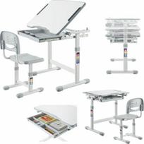 Mozos Mozos vaikiška rašomojo stalo kėdė su reguliavimo funkcija (DC-SET-GREY)