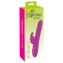 SMILE Rabbit - vibratorius su klitorio atšaka, stūmuojantis, sukamas, rožinis