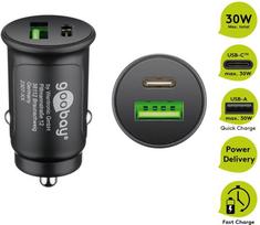 Goobay dvigubas USB automobilinis greitas įkroviklis USB-C™ PD (maitinimas)