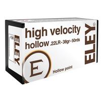 Eley High Velocity Hollow 22LR, 2,46g 38 gr, 50 vnt.