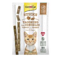 GimCat Sticks Turkey & Rabbit skanėstas katėms begrūdės lazdelės, kalakutiena, triušiena; 4vnt
