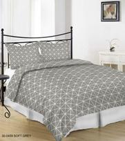Satino patalynės komplektas NOSTRA 30-0459 SOFT GREY, 200x220cm, 2x50x70cm, 100% medvilnės