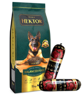 HEKTOR BALANCED Adult 15kg + Premium Hektor šunų ėdalas jautienos batonas 2x900g NEMOKAMAI