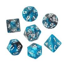 REBEL RPG Dice Set - Two Color - Steel and Blue